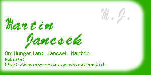 martin jancsek business card